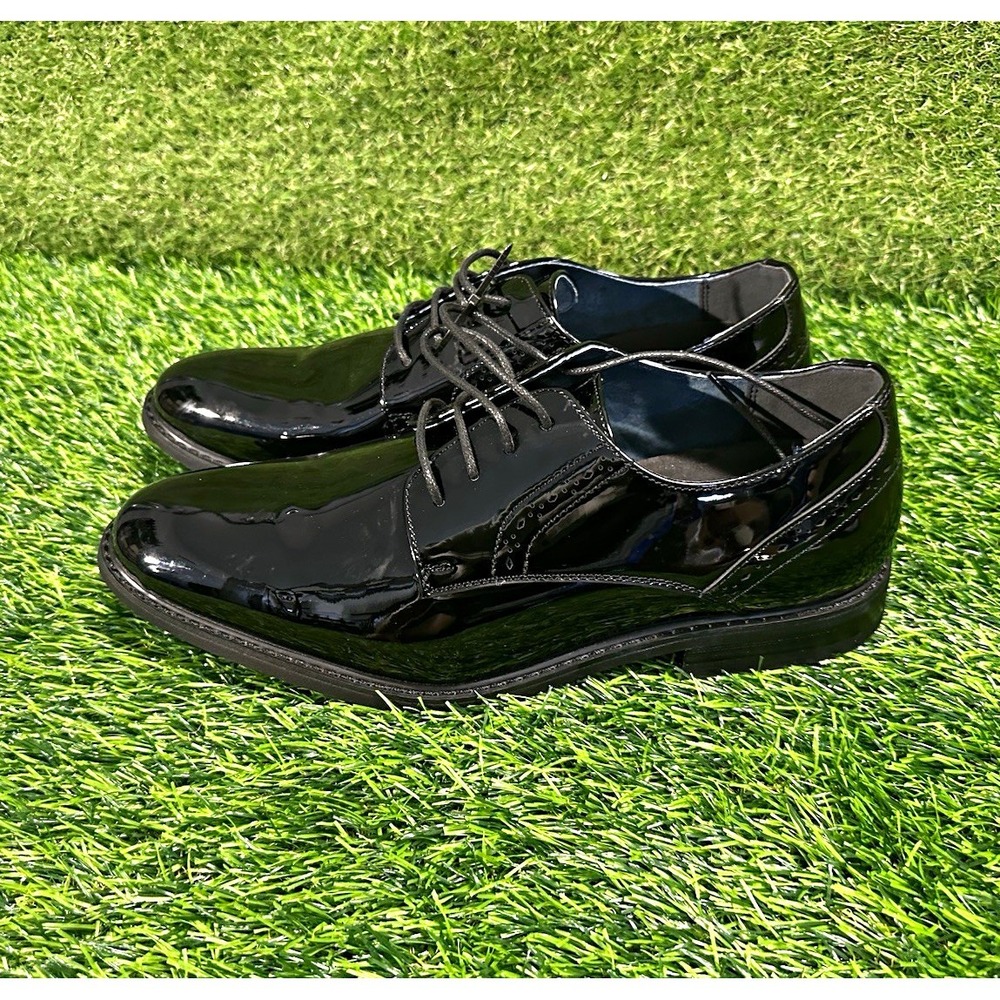 Bruno Marc Men's Black Patent Leather Brogue Lace-Up Oxford Dress Shoes 10.5W